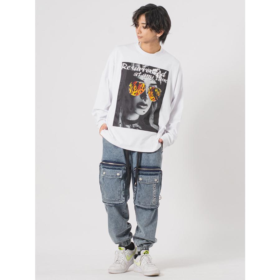 ビッグポケットデニムカーゴパンツ メンズ ワイドパンツ バルーンパンツ ストリート系 韓国ファッション 韓国系 RE730 セブンサーティー | RE730 | 05