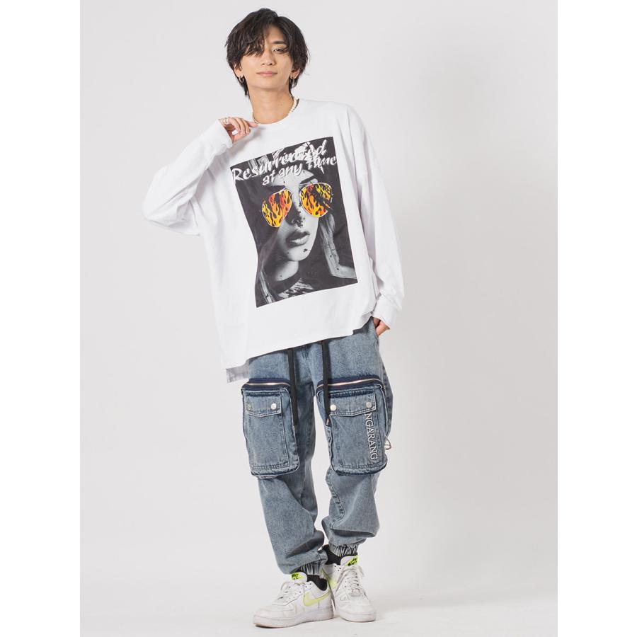 ビッグポケットデニムカーゴパンツ メンズ ワイドパンツ バルーンパンツ ストリート系 韓国ファッション 韓国系 RE730 セブンサーティー | RE730 | 06