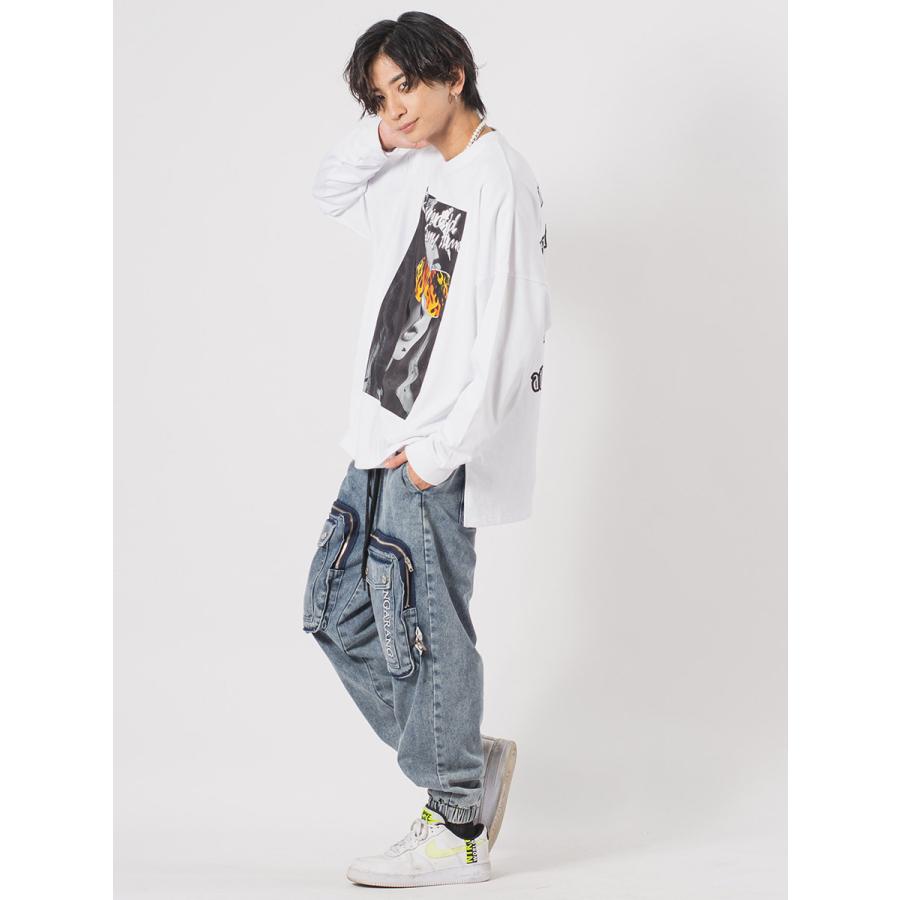 ビッグポケットデニムカーゴパンツ メンズ ワイドパンツ バルーンパンツ ストリート系 韓国ファッション 韓国系 RE730 セブンサーティー | RE730 | 08