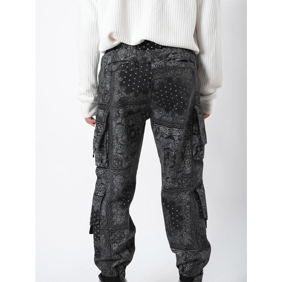 バンダナ柄ルーズカーゴパンツ メンズ ワイドパンツ ジョガーパンツ ストリート系 韓国ファッション 韓国系 RE730 セブンサーティー | RE730 | 16