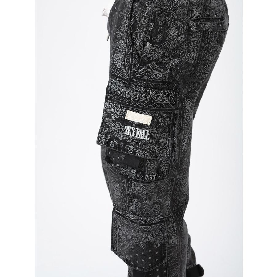 バンダナ柄ルーズカーゴパンツ メンズ ワイドパンツ ジョガーパンツ ストリート系 韓国ファッション 韓国系 RE730 セブンサーティー | RE730 | 17