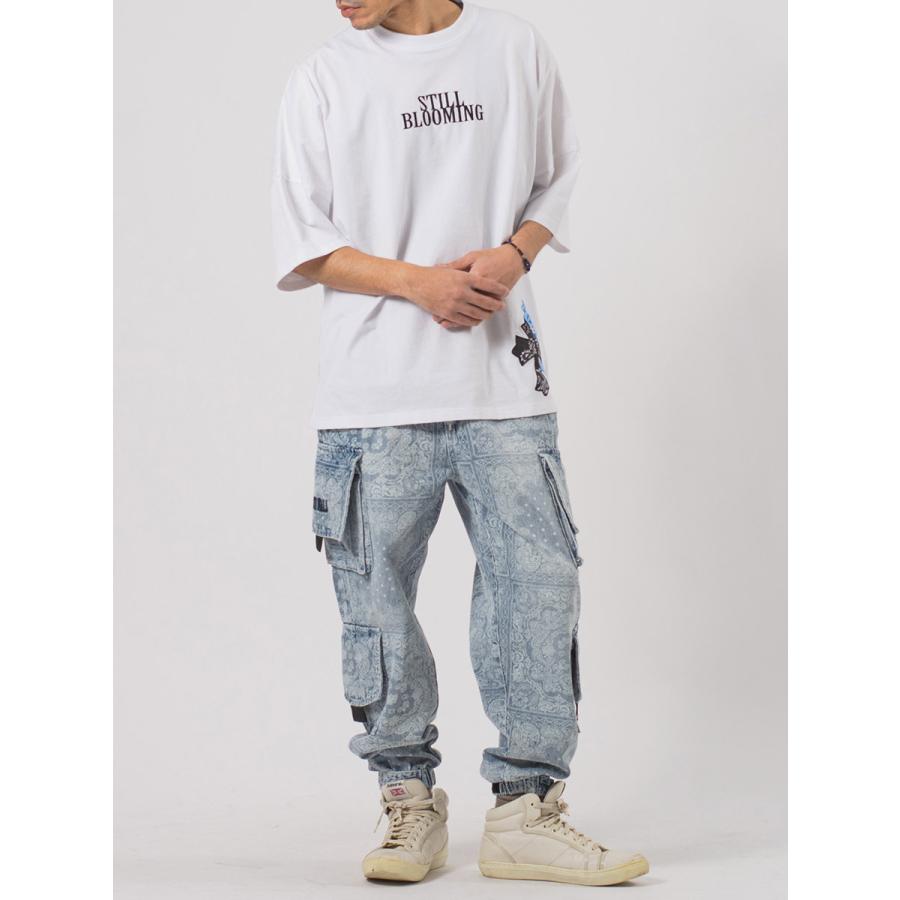 バンダナ柄ルーズカーゴパンツ メンズ ワイドパンツ ジョガーパンツ ストリート系 韓国ファッション 韓国系 RE730 セブンサーティー | RE730 | 06