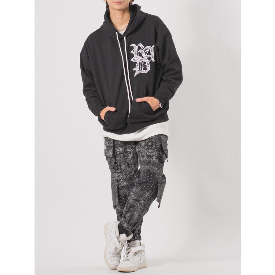 バンダナ柄ルーズカーゴパンツ メンズ ワイドパンツ ジョガーパンツ ストリート系 韓国ファッション 韓国系 RE730 セブンサーティー | RE730 | 11