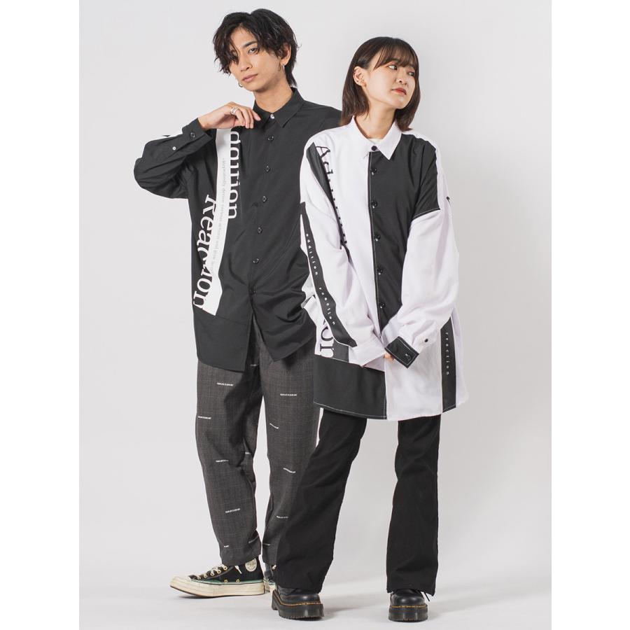 ビッグシルエットテーププリントドルマンシャツ メンズ ビッグシルエット オーバーサイズ ストリート系 韓国ファッション 韓国系 RE730 セブンサーティー | RE730 | 14