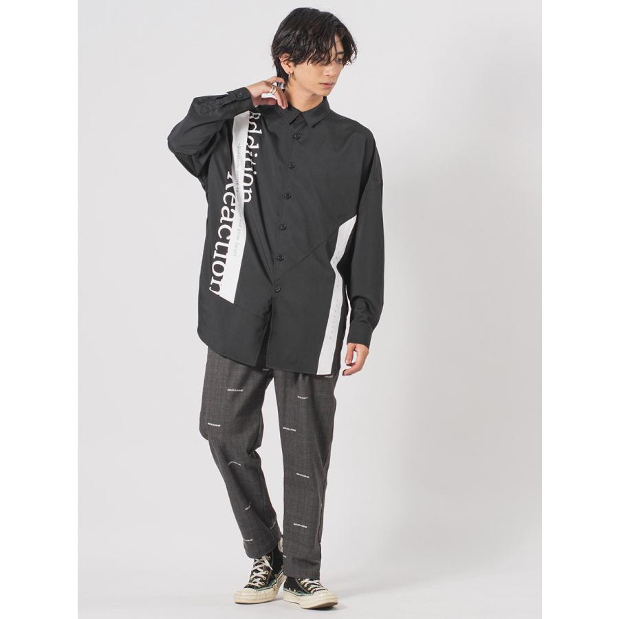 ビッグシルエットテーププリントドルマンシャツ メンズ ビッグシルエット オーバーサイズ ストリート系 韓国ファッション 韓国系 RE730 セブンサーティー | RE730 | 16