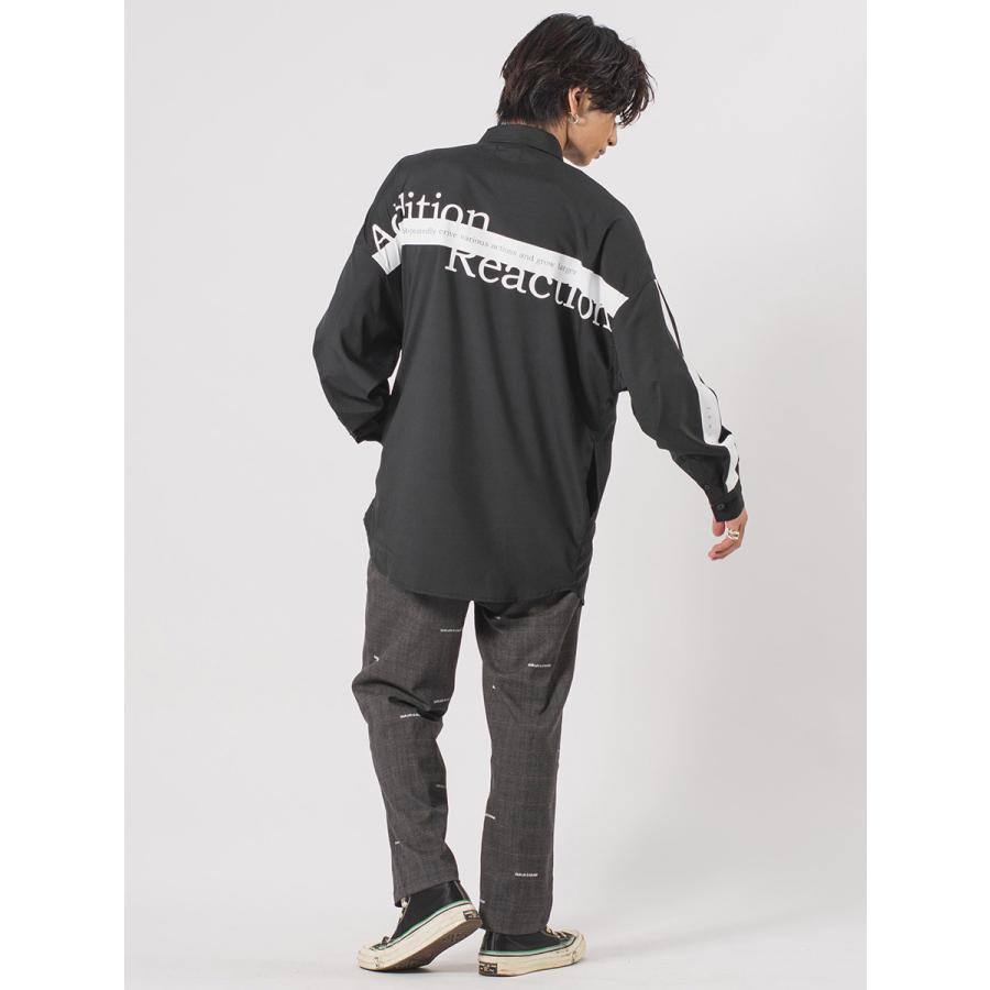 ビッグシルエットテーププリントドルマンシャツ メンズ ビッグシルエット オーバーサイズ ストリート系 韓国ファッション 韓国系 RE730 セブンサーティー | RE730 | 18