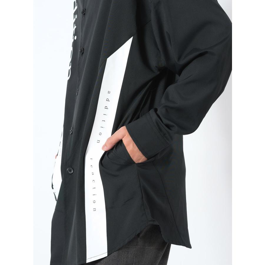 ビッグシルエットテーププリントドルマンシャツ メンズ ビッグシルエット オーバーサイズ ストリート系 韓国ファッション 韓国系 RE730 セブンサーティー | RE730 | 22