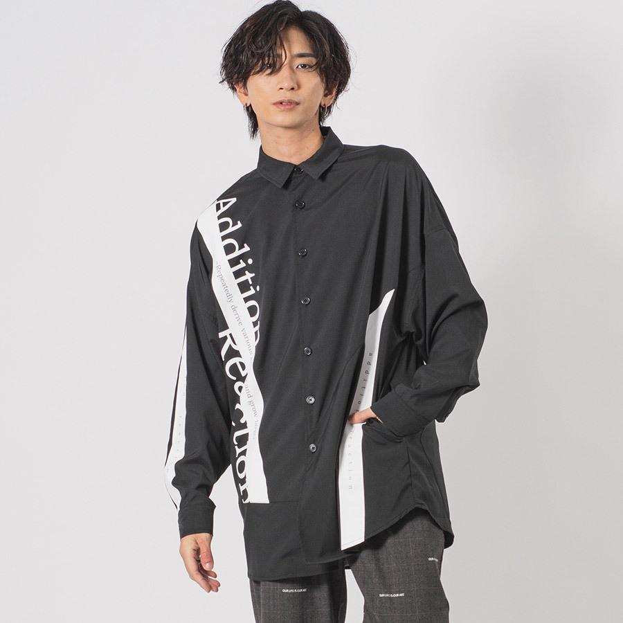 ビッグシルエットテーププリントドルマンシャツ メンズ ビッグシルエット オーバーサイズ ストリート系 韓国ファッション 韓国系 RE730 セブンサーティー | RE730 | 06