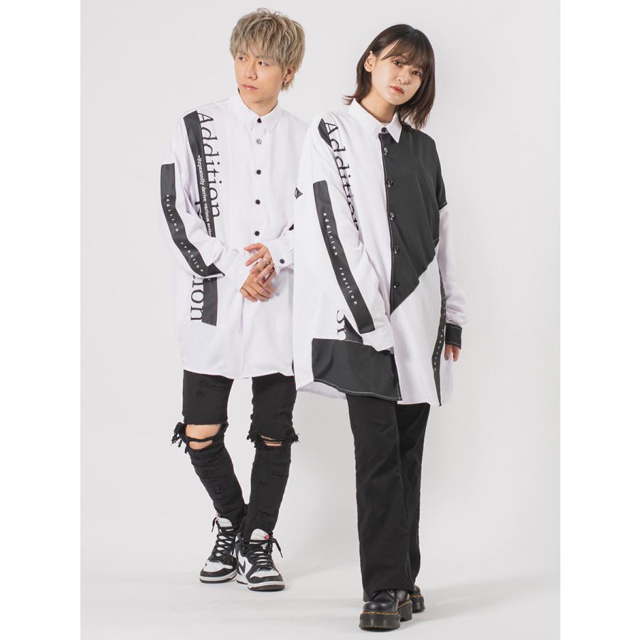 ビッグシルエットテーププリントドルマンシャツ メンズ ビッグシルエット オーバーサイズ ストリート系 韓国ファッション 韓国系 RE730 セブンサーティー | RE730 | 07