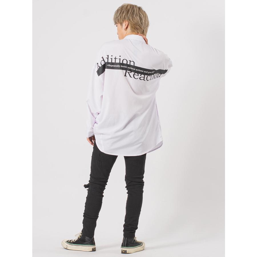 ビッグシルエットテーププリントドルマンシャツ メンズ ビッグシルエット オーバーサイズ ストリート系 韓国ファッション 韓国系 RE730 セブンサーティー | RE730 | 10