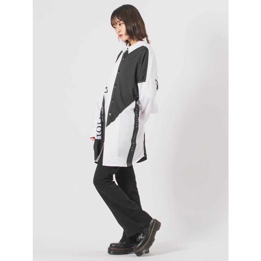 ビッグシルエットテーププリントドルマンシャツ メンズ ビッグシルエット オーバーサイズ ストリート系 韓国ファッション 韓国系 RE730 セブンサーティー | RE730 | 12