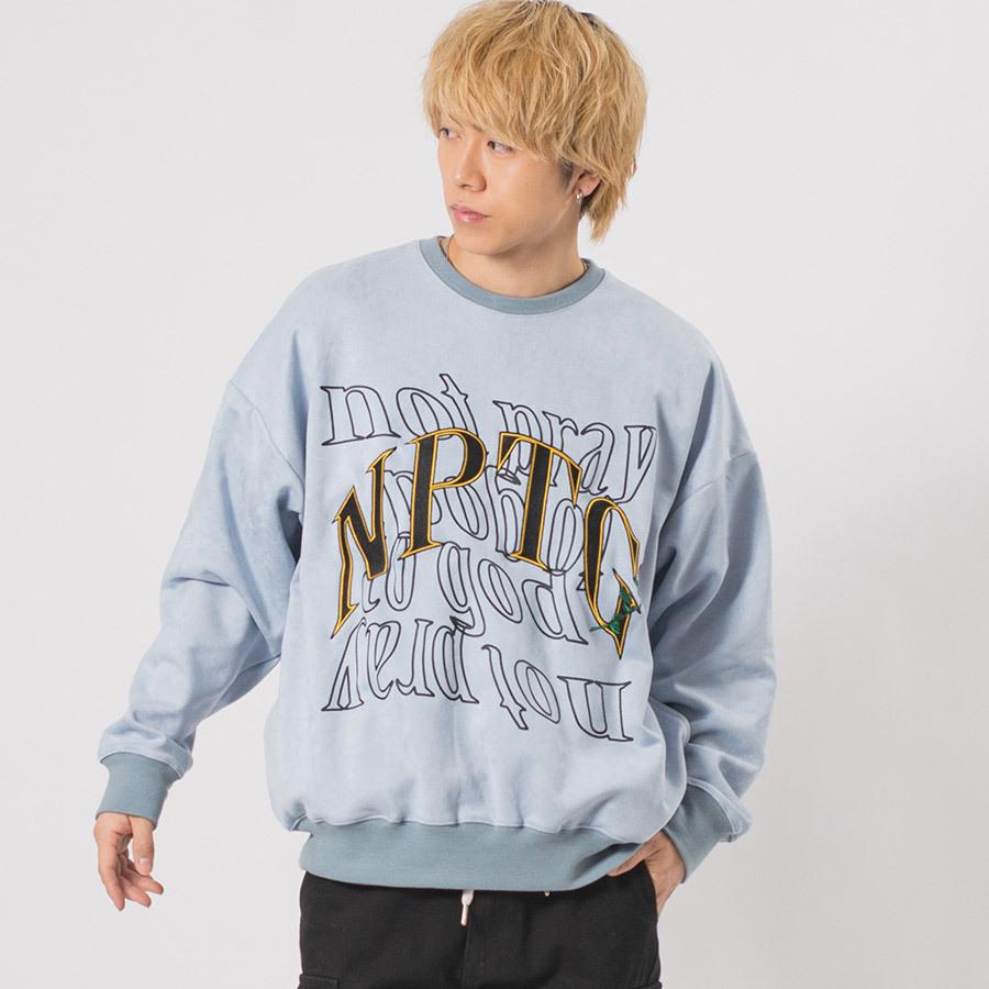 エコスエード刺繍ワイドトレーナー メンズ ビッグシルエット オーバーサイズ ストリート系 韓国ファッション 韓国系 RE730 セブンサーティー | RE730 | 05