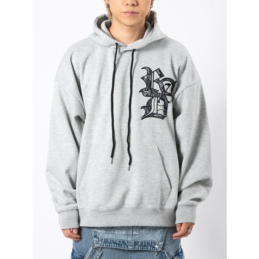 CVCビッグシルエットアップリケ刺繍パーカー メンズ ビッグシルエット オーバーサイズ ストリート系 韓国ファッション 韓国系 RE730 セブンサーティー | RE730 | 19