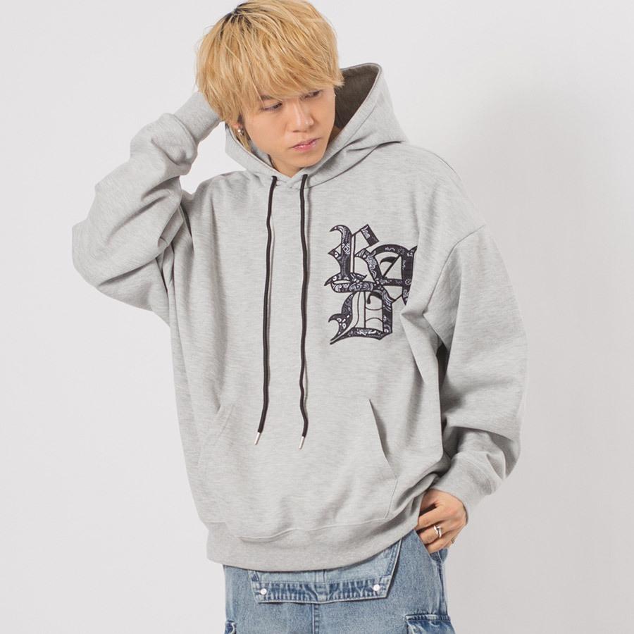 CVCビッグシルエットアップリケ刺繍パーカー メンズ ビッグシルエット オーバーサイズ ストリート系 韓国ファッション 韓国系 RE730 セブンサーティー | RE730 | 06