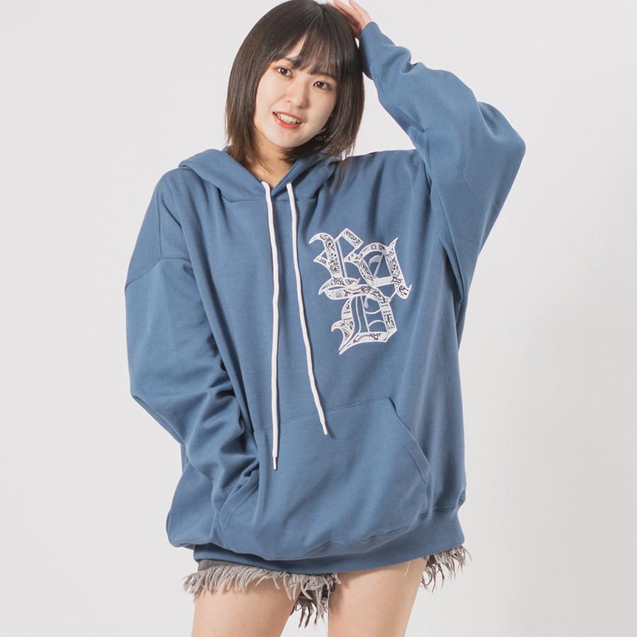 CVCビッグシルエットアップリケ刺繍パーカー メンズ ビッグシルエット オーバーサイズ ストリート系 韓国ファッション 韓国系 RE730 セブンサーティー | RE730 | 07