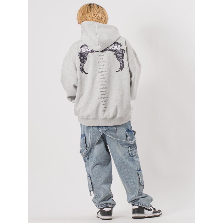 CVCビッグシルエットアップリケ刺繍パーカー メンズ ビッグシルエット オーバーサイズ ストリート系 韓国ファッション 韓国系 RE730 セブンサーティー | RE730 | 12