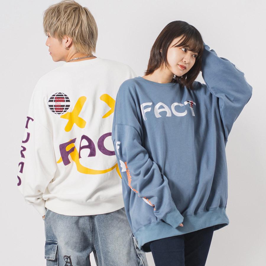 CVCビッグシルエットアップリケトレーナー メンズ ビッグシルエット オーバーサイズ ストリート系 韓国ファッション 韓国系 RE730 セブンサーティー | RE730