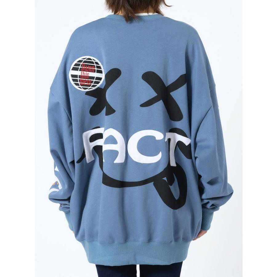 CVCビッグシルエットアップリケトレーナー メンズ ビッグシルエット オーバーサイズ ストリート系 韓国ファッション 韓国系 RE730 セブンサーティー | RE730 | 19
