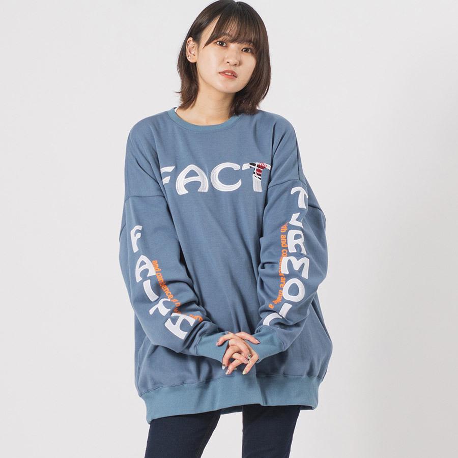 CVCビッグシルエットアップリケトレーナー メンズ ビッグシルエット オーバーサイズ ストリート系 韓国ファッション 韓国系 RE730 セブンサーティー | RE730 | 05