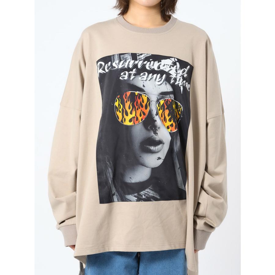 フォトプリントモンスターシルエットロンTシャツ メンズ ビッグシルエット オーバーサイズ ストリート系 韓国ファッション 韓国系 RE730 セブンサーティー | RE730 | 18