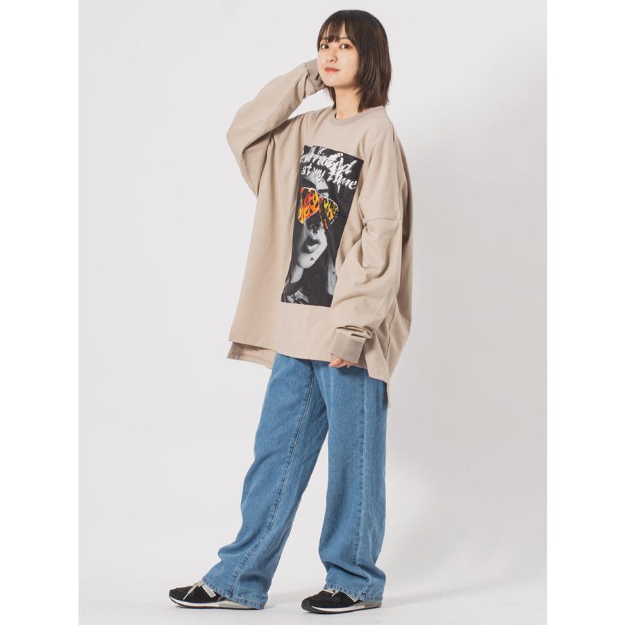 フォトプリントモンスターシルエットロンTシャツ メンズ ビッグシルエット オーバーサイズ ストリート系 韓国ファッション 韓国系 RE730 セブンサーティー | RE730 | 12