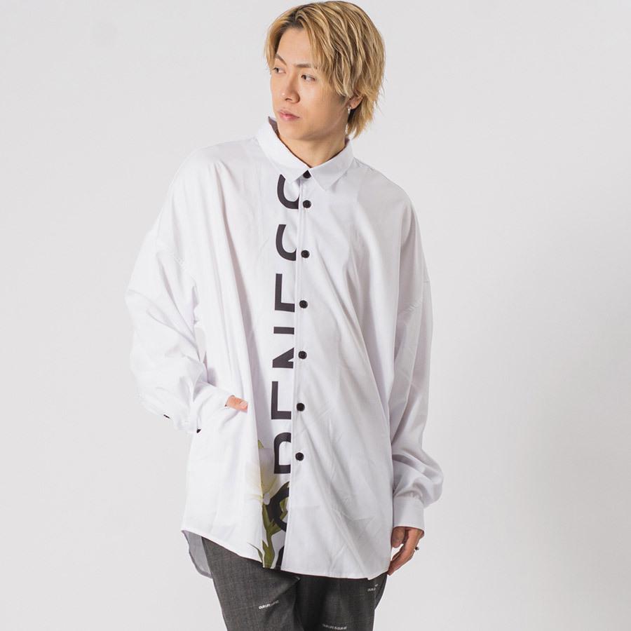 ロング丈フラワープリントドルマンシャツ メンズ ビッグシルエット オーバーサイズ ストリート系 韓国ファッション 韓国系 RE730 セブンサーティー | RE730 | 03