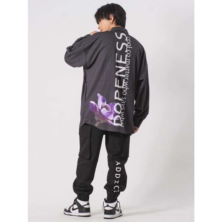 ロング丈フラワープリントドルマンシャツ メンズ ビッグシルエット オーバーサイズ ストリート系 韓国ファッション 韓国系 RE730 セブンサーティー | RE730 | 14