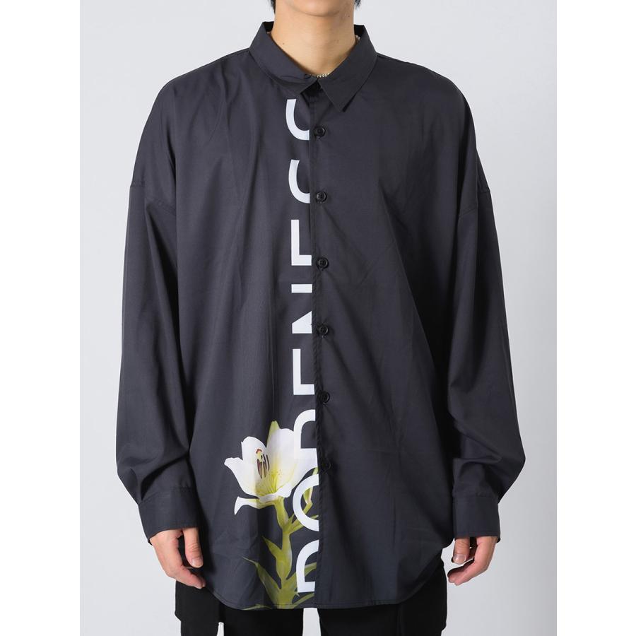 ロング丈フラワープリントドルマンシャツ メンズ ビッグシルエット オーバーサイズ ストリート系 韓国ファッション 韓国系 RE730 セブンサーティー | RE730 | 15