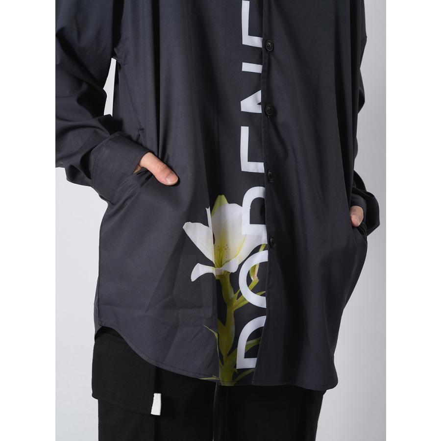 ロング丈フラワープリントドルマンシャツ メンズ ビッグシルエット オーバーサイズ ストリート系 韓国ファッション 韓国系 RE730 セブンサーティー | RE730 | 18