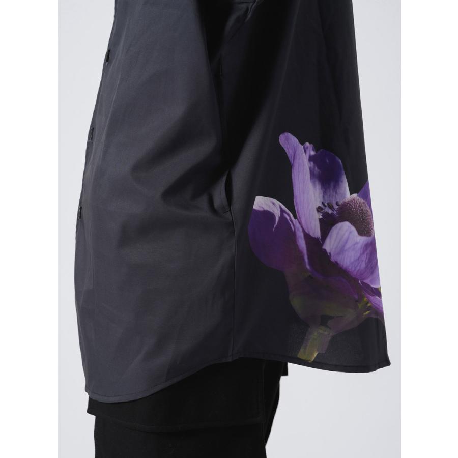 ロング丈フラワープリントドルマンシャツ メンズ ビッグシルエット オーバーサイズ ストリート系 韓国ファッション 韓国系 RE730 セブンサーティー | RE730 | 19