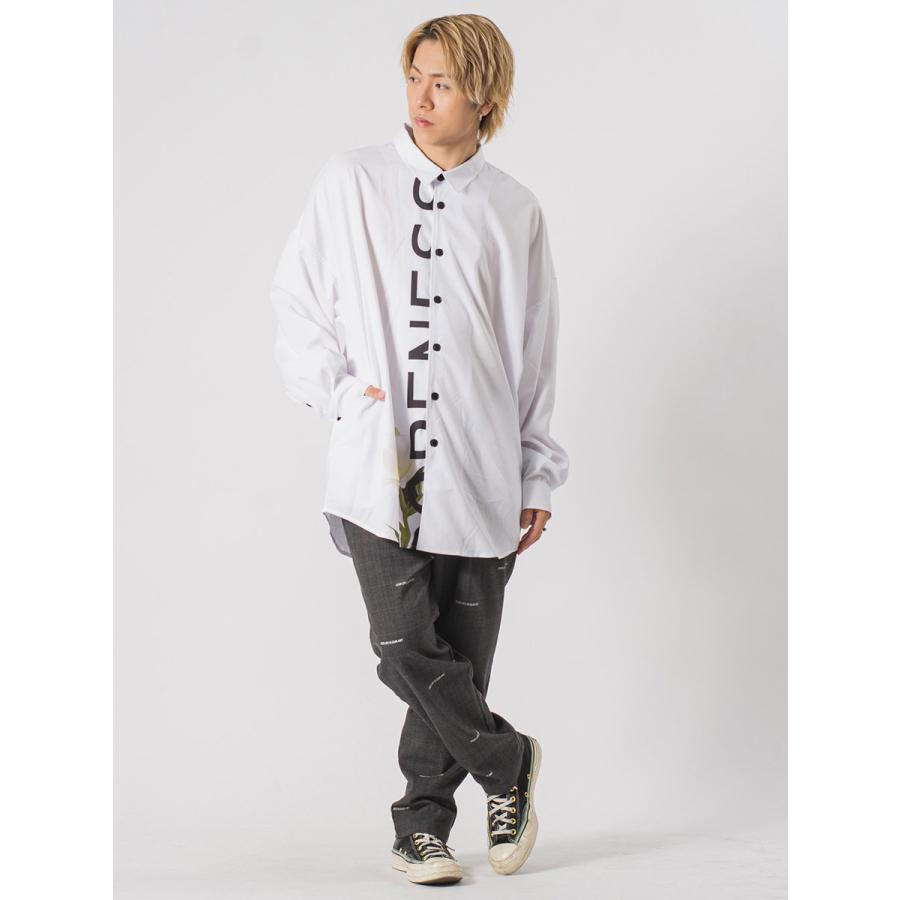 ロング丈フラワープリントドルマンシャツ メンズ ビッグシルエット オーバーサイズ ストリート系 韓国ファッション 韓国系 RE730 セブンサーティー | RE730 | 06