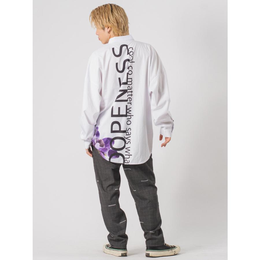 ロング丈フラワープリントドルマンシャツ メンズ ビッグシルエット オーバーサイズ ストリート系 韓国ファッション 韓国系 RE730 セブンサーティー | RE730 | 09