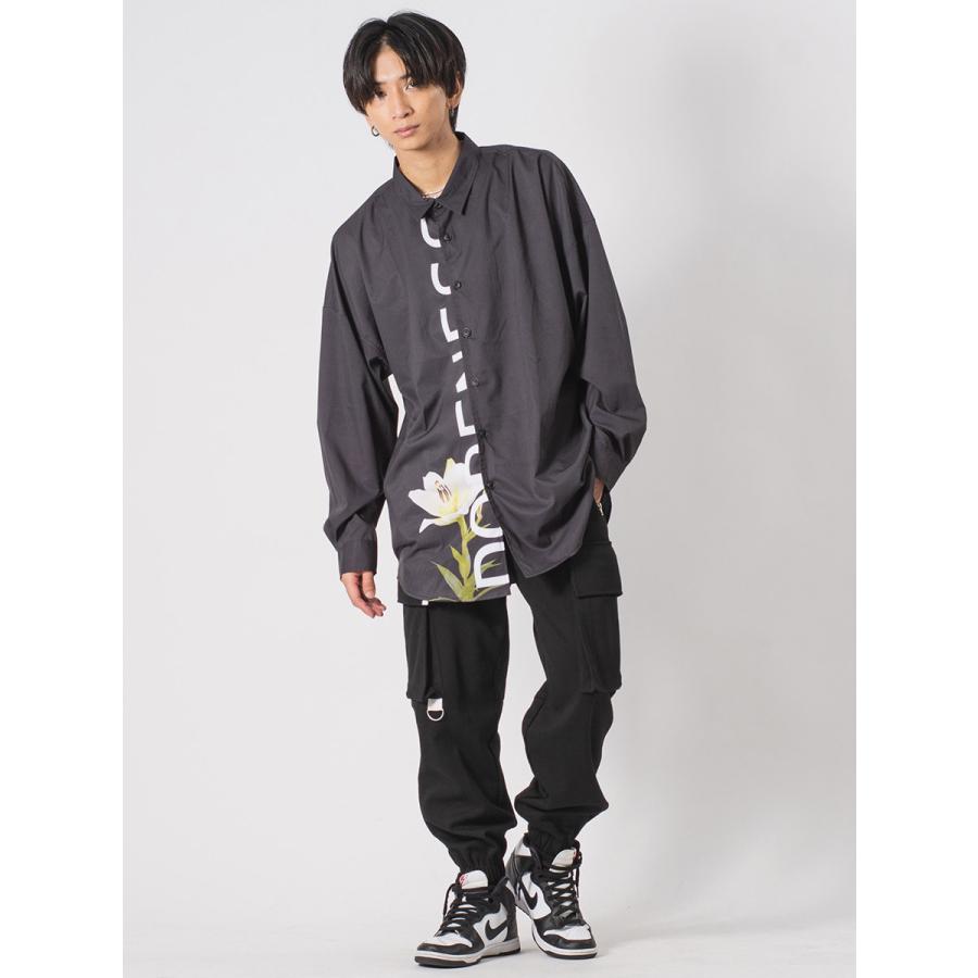 ロング丈フラワープリントドルマンシャツ メンズ ビッグシルエット オーバーサイズ ストリート系 韓国ファッション 韓国系 RE730 セブンサーティー | RE730 | 10