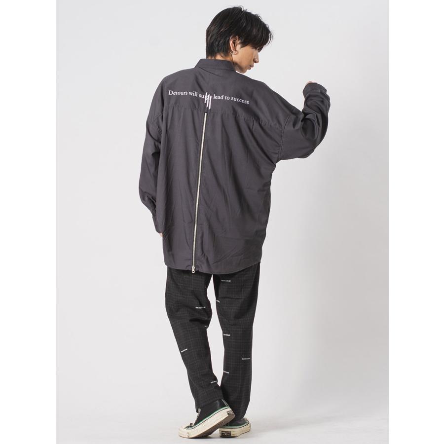 ロング丈バックジップドルマンシャツ メンズ ビッグシルエット オーバーサイズ ストリート系 韓国ファッション 韓国系 RE730 セブンサーティー | RE730 | 14