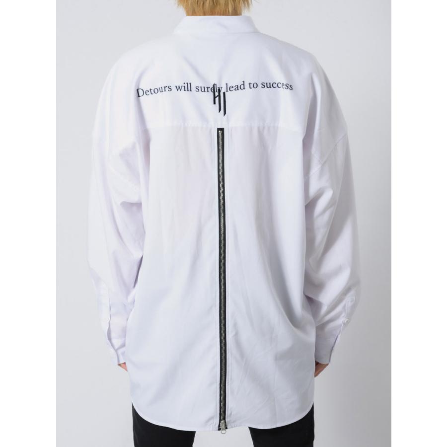 ロング丈バックジップドルマンシャツ メンズ ビッグシルエット オーバーサイズ ストリート系 韓国ファッション 韓国系 RE730 セブンサーティー | RE730 | 16