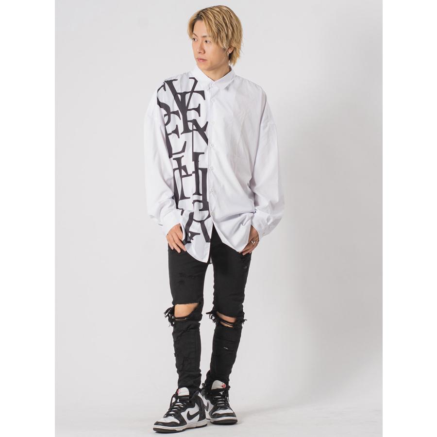 ロング丈バックジップドルマンシャツ メンズ ビッグシルエット オーバーサイズ ストリート系 韓国ファッション 韓国系 RE730 セブンサーティー | RE730 | 05