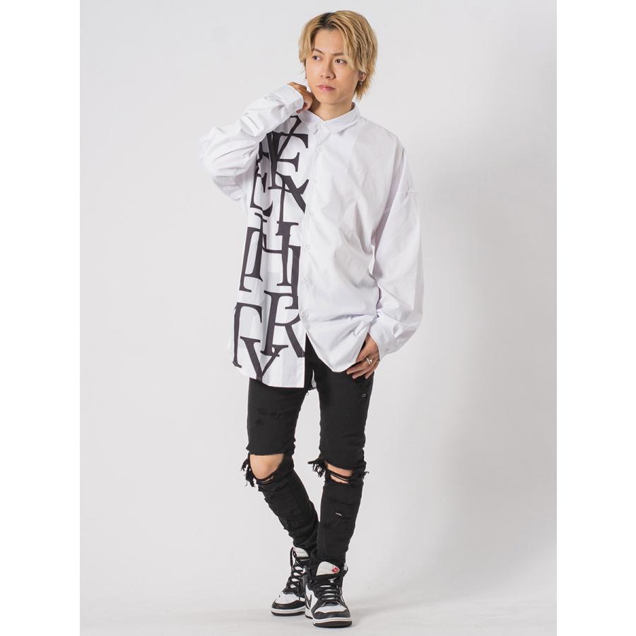 ロング丈バックジップドルマンシャツ メンズ ビッグシルエット オーバーサイズ ストリート系 韓国ファッション 韓国系 RE730 セブンサーティー | RE730 | 07