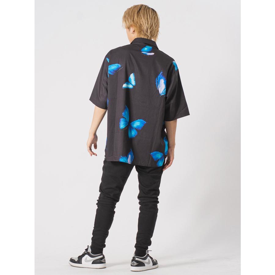 ビッグシルエットモルフォ蝶プリントビッグシャツ メンズ ビッグシルエット オーバーサイズ ストリート系 韓国ファッション 韓国系 RE730 セブンサーティー | RE730 | 14