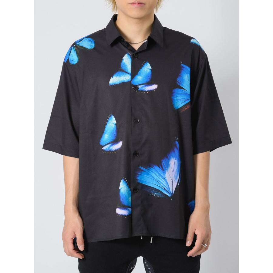ビッグシルエットモルフォ蝶プリントビッグシャツ メンズ ビッグシルエット オーバーサイズ ストリート系 韓国ファッション 韓国系 RE730 セブンサーティー | RE730 | 15