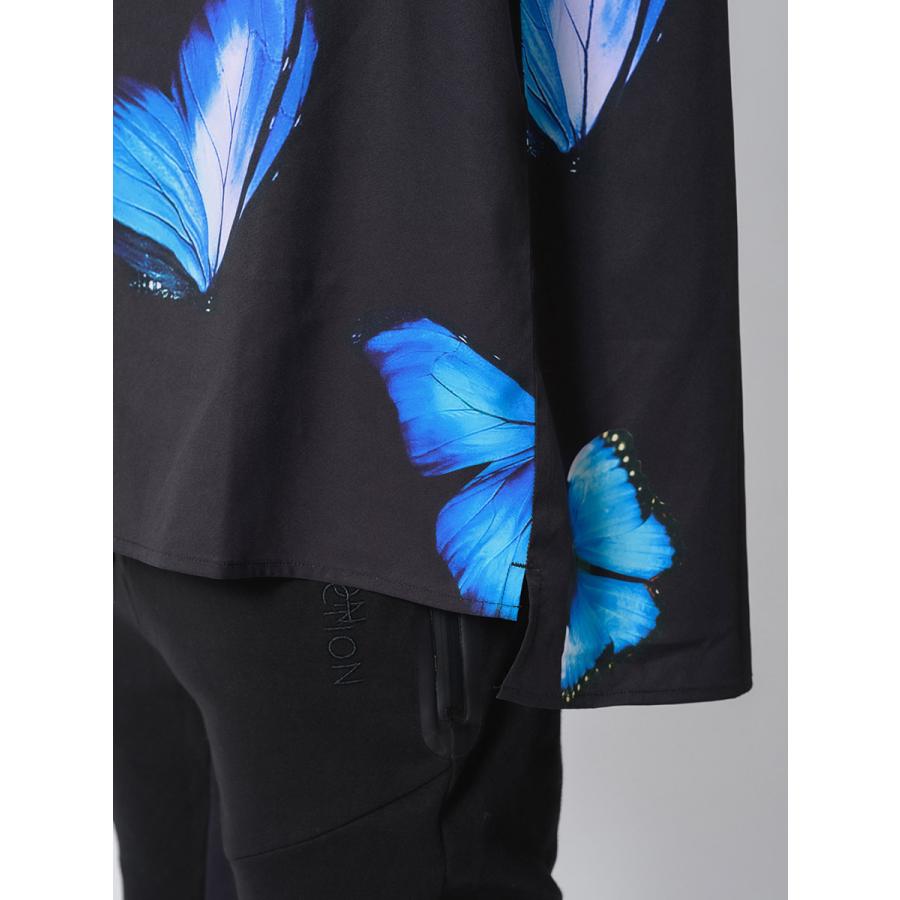 ビッグシルエットモルフォ蝶プリントビッグシャツ メンズ ビッグシルエット オーバーサイズ ストリート系 韓国ファッション 韓国系 RE730 セブンサーティー | RE730 | 18