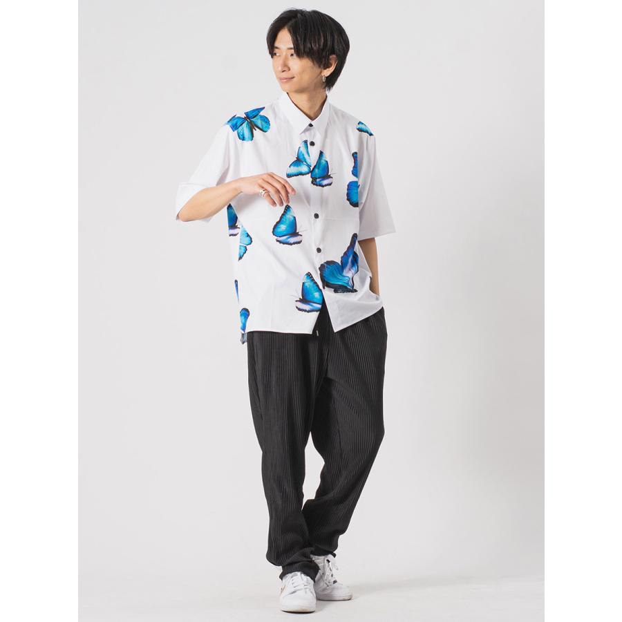 ビッグシルエットモルフォ蝶プリントビッグシャツ メンズ ビッグシルエット オーバーサイズ ストリート系 韓国ファッション 韓国系 RE730 セブンサーティー | RE730 | 06