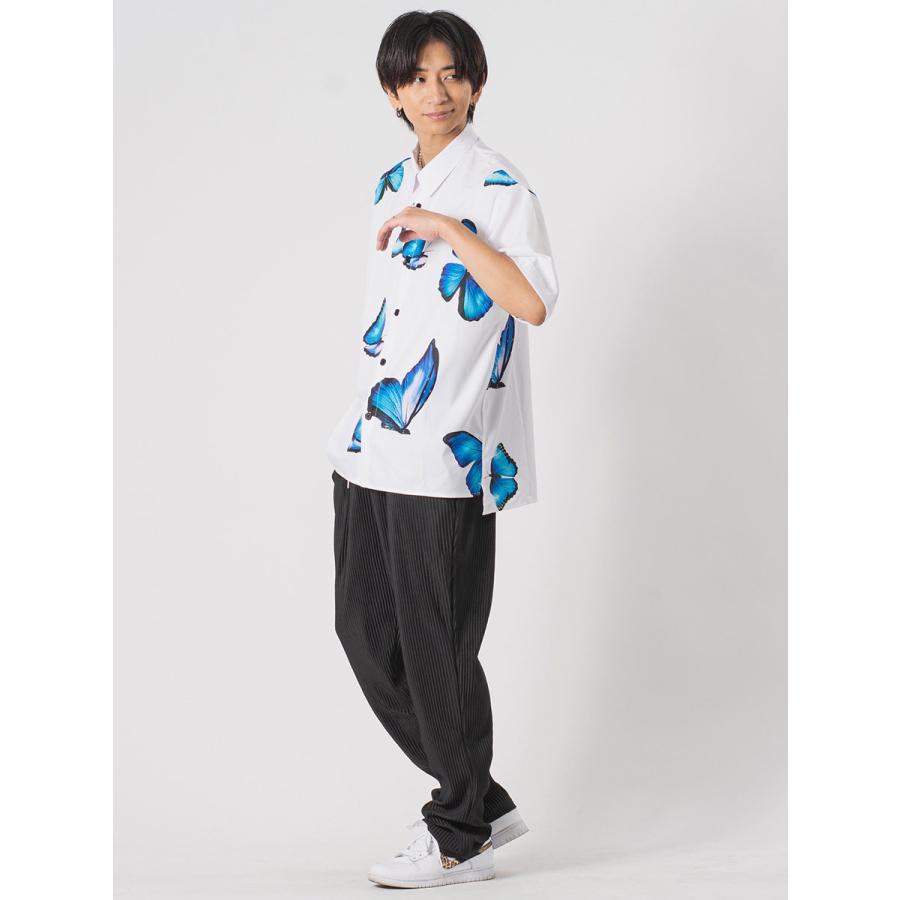 ビッグシルエットモルフォ蝶プリントビッグシャツ メンズ ビッグシルエット オーバーサイズ ストリート系 韓国ファッション 韓国系 RE730 セブンサーティー | RE730 | 08