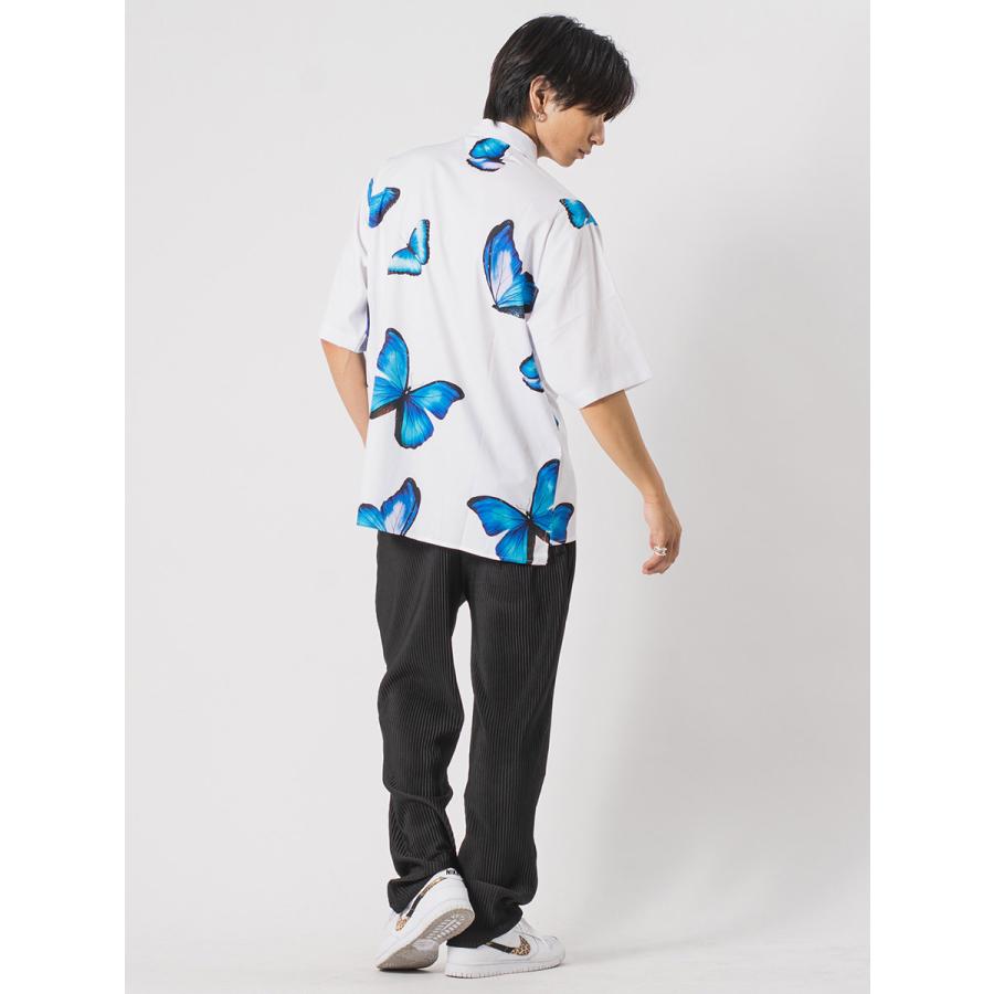 ビッグシルエットモルフォ蝶プリントビッグシャツ メンズ ビッグシルエット オーバーサイズ ストリート系 韓国ファッション 韓国系 RE730 セブンサーティー | RE730 | 09