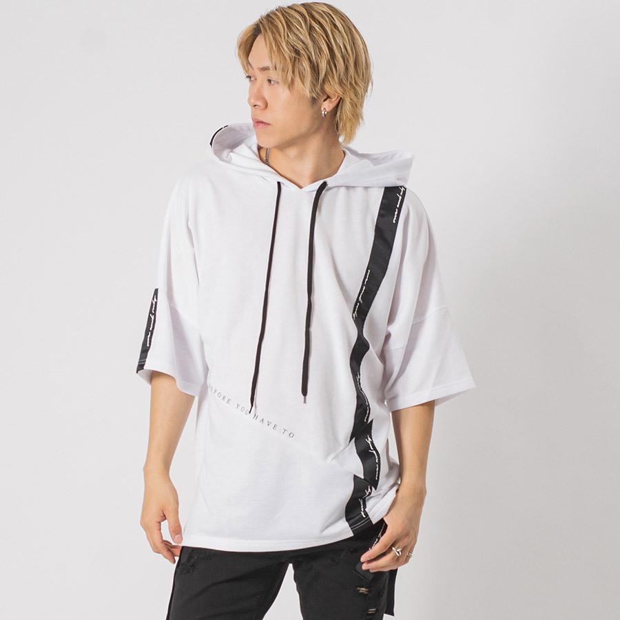 アシンメトリードルマンTパーカー メンズ ビッグシルエット オーバーサイズ ストリート系 韓国ファッション 韓国系 RE730 セブンサーティー | RE730 | 04