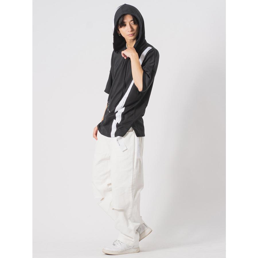 RE730 アシンメトリードルマンTパーカー メンズ ビッグシルエット