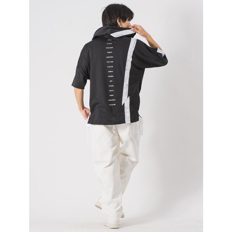 アシンメトリードルマンTパーカー メンズ ビッグシルエット オーバーサイズ ストリート系 韓国ファッション 韓国系 RE730 セブンサーティー | RE730 | 16