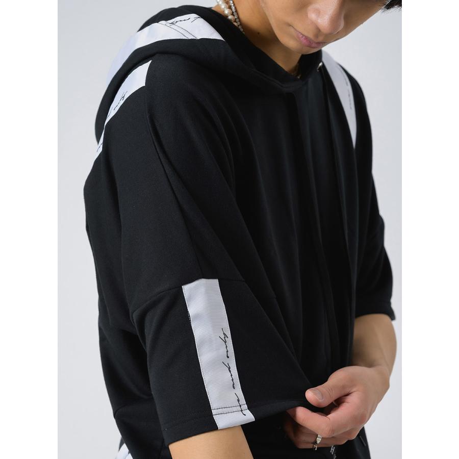 アシンメトリードルマンTパーカー メンズ ビッグシルエット オーバーサイズ ストリート系 韓国ファッション 韓国系 RE730 セブンサーティー | RE730 | 20