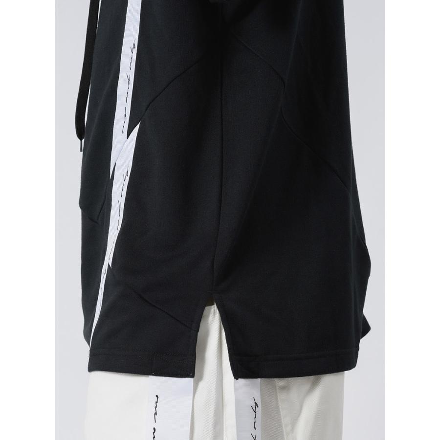 アシンメトリードルマンTパーカー メンズ ビッグシルエット オーバーサイズ ストリート系 韓国ファッション 韓国系 RE730 セブンサーティー | RE730 | 21