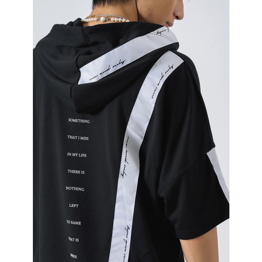 アシンメトリードルマンTパーカー メンズ ビッグシルエット オーバーサイズ ストリート系 韓国ファッション 韓国系 RE730 セブンサーティー | RE730 | 22