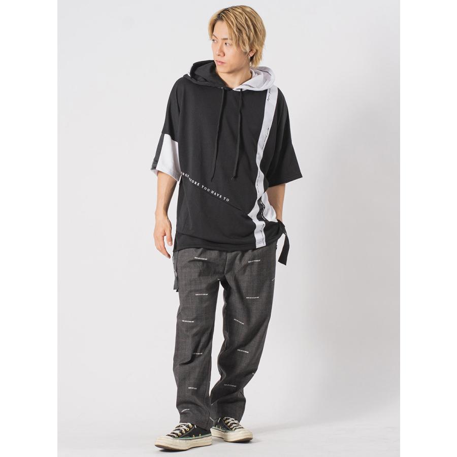 アシンメトリードルマンTパーカー メンズ ビッグシルエット オーバーサイズ ストリート系 韓国ファッション 韓国系 RE730 セブンサーティー | RE730 | 10